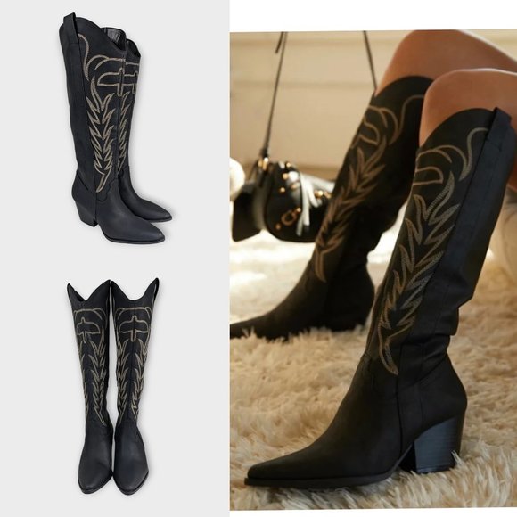 Qupid Shoes - Western Cowboy Boots Size 5 Women